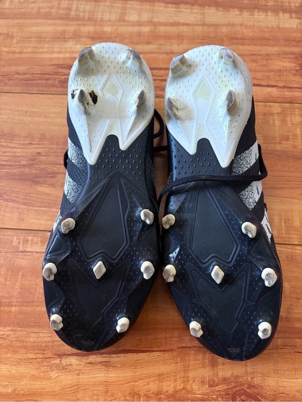 adidas Black Soccer Cleats with White Stripes - Picture 4 of 5